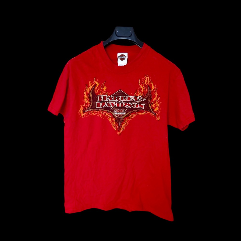 Harley Davidson Puerto Rico Red Flame Graphic T-Shirt Mens Medium